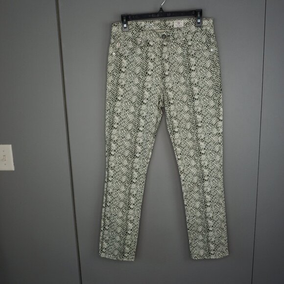 New AG Adriano Goldschmied The Mari High Rise Straight Snake Print Jeans size 29 - Picture 3 of 16